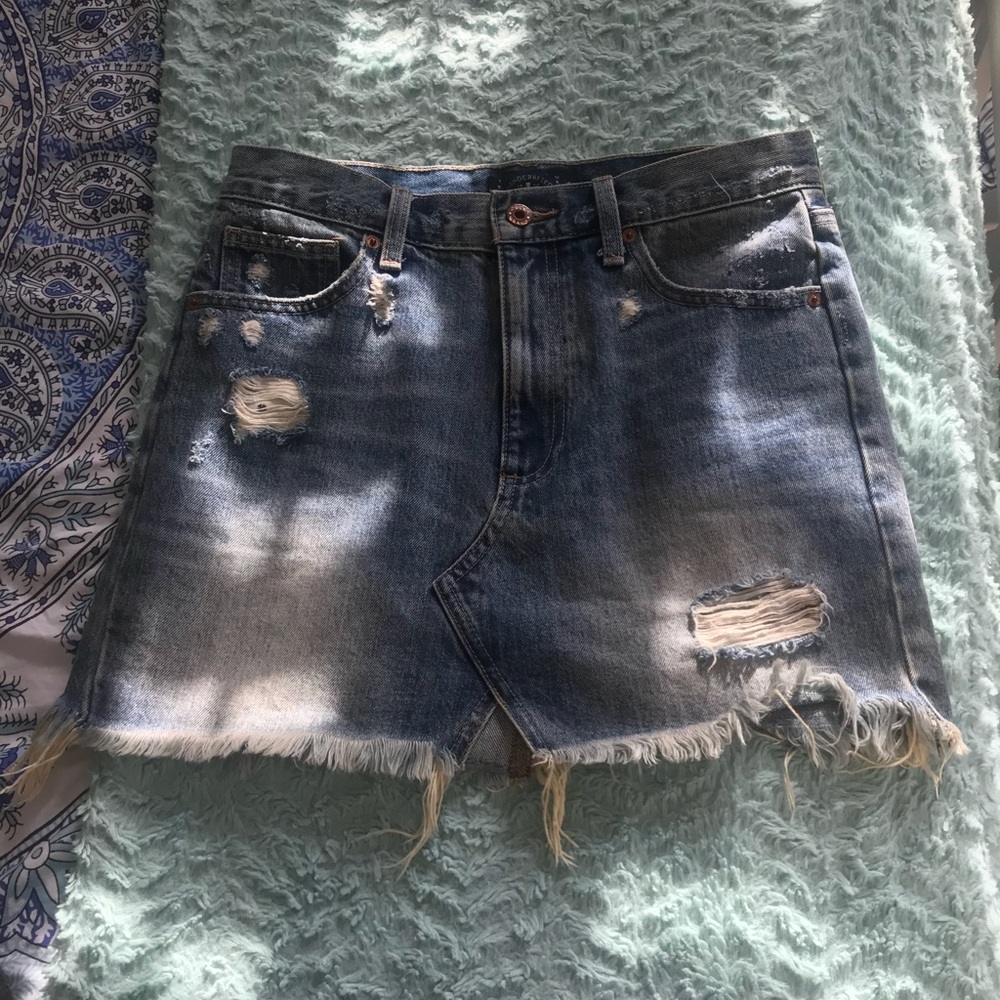 Lucky brand distressed jean skirt